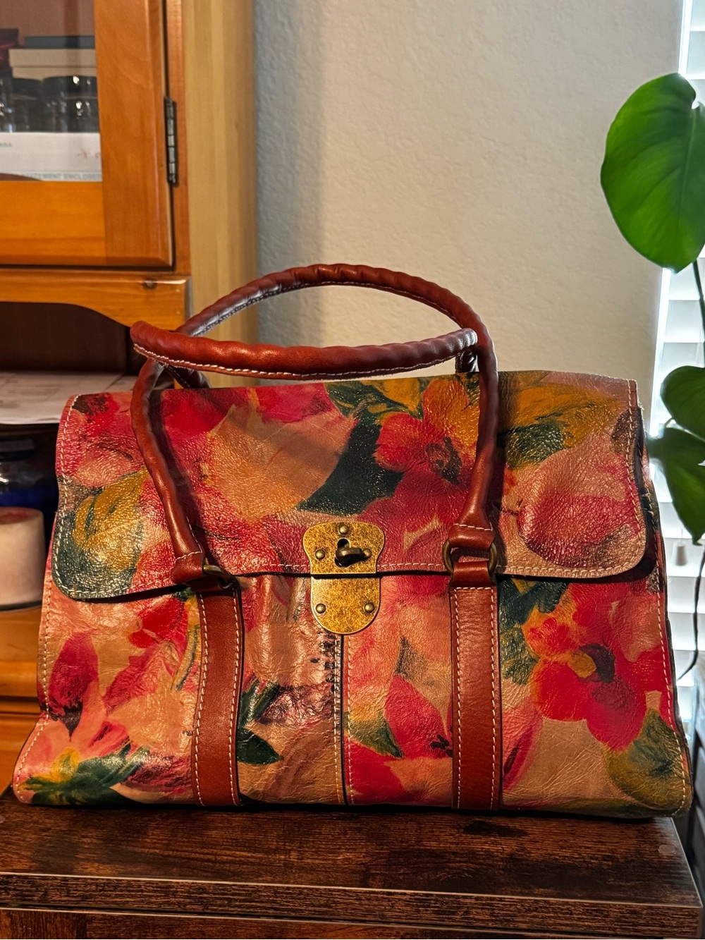 Patricia Nash Leather Floral Shoulder Bag